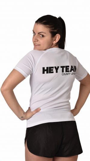 T-shirt sport bianca HT donna hey team