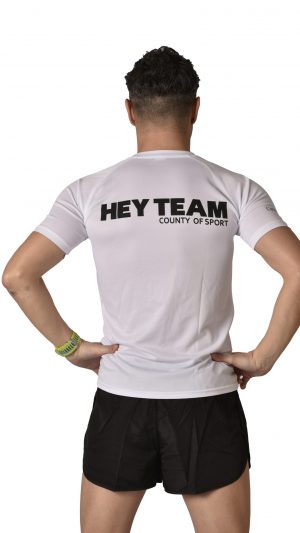 T-shirt sport bianca HT uomo hey team